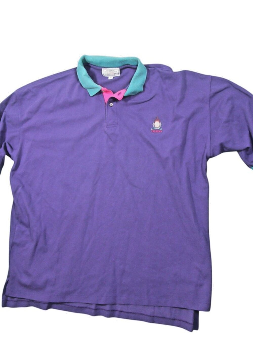 Guess By Georges Marciano Super Sports Wear Purple Polo Shirt Mens XL USA VTG